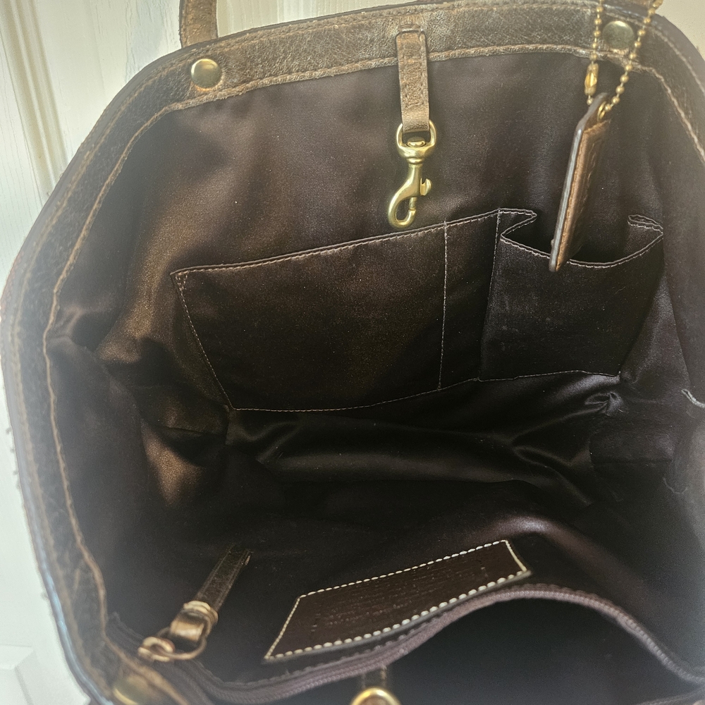 Coach Brown and Gold Tote Bag - Picture 6 of 14